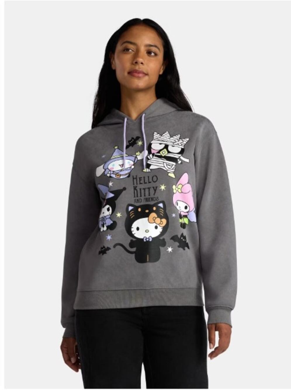 Hello Kitty LS Grey Pull Over Hoodie Halloween Theme - Size XXL